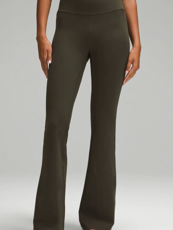lululemon athletica Pants - Lululemon Groove Super High-Rise Flared Pant, compression, olive, size 6.